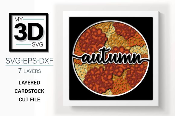 3D Autumn with Flowers SVG for Modern Design