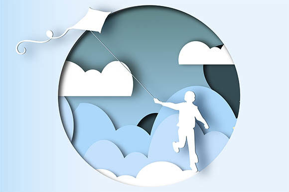 3D Editable Playing Boy Paper Cutout