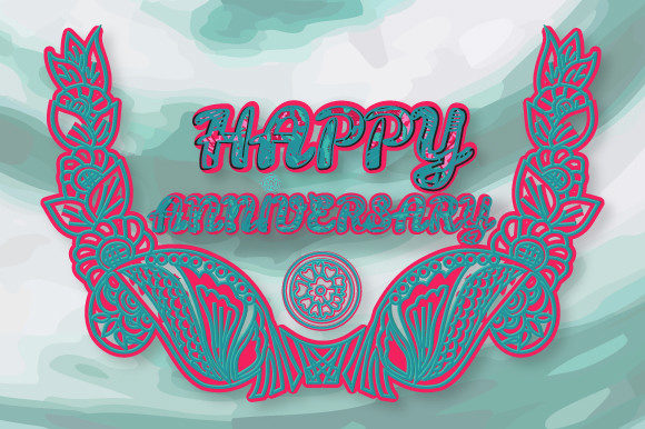 3D Happy Anniversary Floral Layer Art2