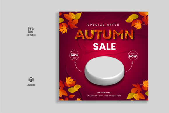 Autumn Sale Banner Design with Falling