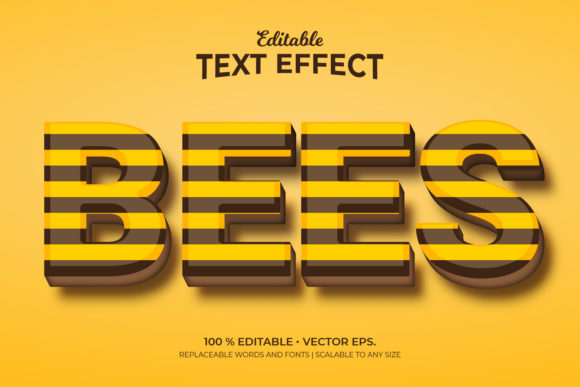 Bees 3D Style Editable Text Effects