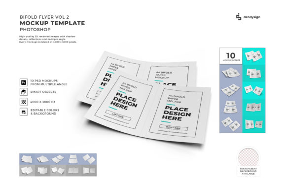 Bifold Flyer 3D Mockup Bundle Vol 2: Elevating Design Presentations with Realism and Flexibility