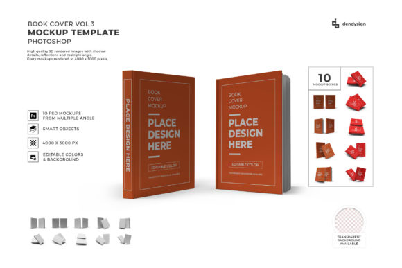 Book Cover 3D Mockup Bundle Vol 3