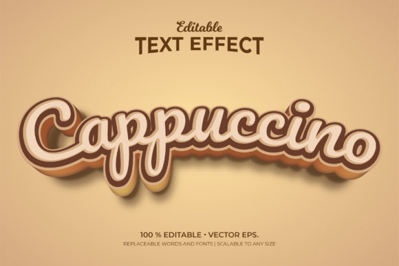 Cappuccino 3d Style Editable Text Effect in Digital Design