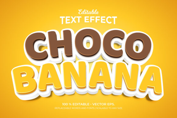Choco Banana 3D Editable Text Effects for Creative and Practical Use