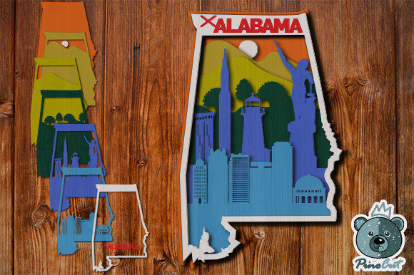 Discover the Beauty of Alabama with 3D Layered Tropical Alabama