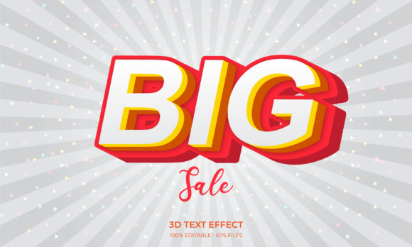 Editable 3D Text Effect Big Sale
