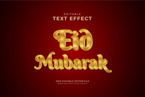Eid Mubarak 3D Editable Text Effect