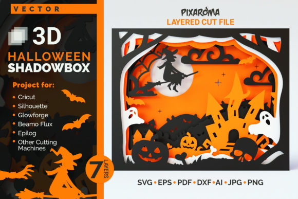 Halloween Shadowbox 3D Layered Cut File: A Creative Solution for Festive Decor