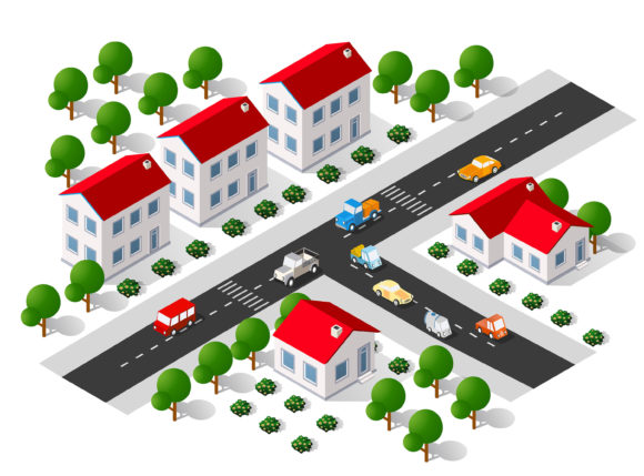 Lifestyle Scene Urban Isometric 3D Illus