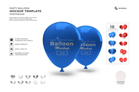 Party Balloon 3D Mockup Bundle Vol 2: Strategic Use for Creative and Business Success